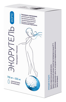 Экорутель Форте, суппозитории вагинальные 750мг+200мг 7шт