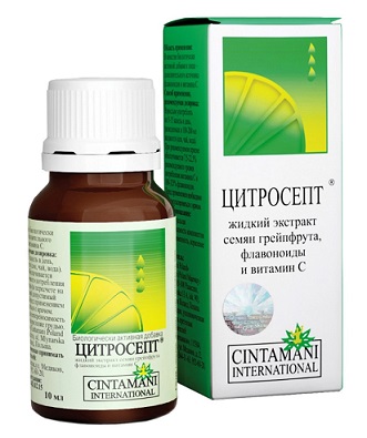 Цитросепт экстракт семян грейпфрута, флакон-капельница 10мл БАД