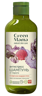 Green Mama (Грин Мама) Морской сад шампунь антистресс от перхоти с морскими водорослями, 400мл