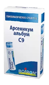 Арсеникум альбум С9, гомеопатический монокомпонентный препарат минерально-химического происхождения, гранулы гомеопатические 4 гр 