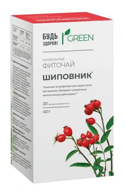 Фиточай Шиповник Будь здоров! Грин, фильтр-пакеты 2г 20шт БАД