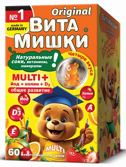 ВитаМишки Мульти+, пастилки жевательные, 60 шт БАД