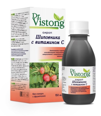 Купить dr. vistong (доктор вистонг) сироп шиповника с витамином с без сахара с фруктозой, 150мл бад в Ваде