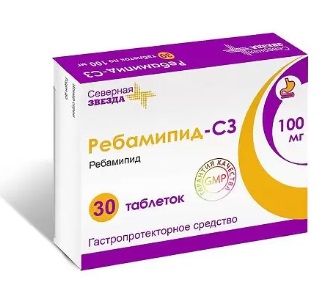 Ребамипид-СЗ, таблетки, покрытые пленочной оболочкой 100мг, 30 шт