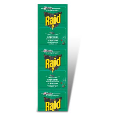 Купить рейд (raid) пластины от комаров хвоя, 10 шт в Ваде