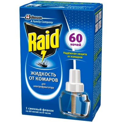 Купить рейд (raid) жидкость для фумигатора 60 ночей в Ваде