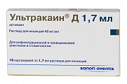 Купить ультракаин д, раствор для инъекций 40мг/мл, картридж 1,7мл 10шт в Ваде