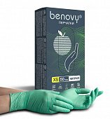 Купить перчатки benovy смотровые нитриловые нестерильные неопудренные текстурные на пальцах размер xs, 100 шт, зеленые в Ваде