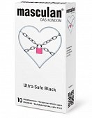 Купить masculan (маскулан) презервативы утолщенные черного цвета black ultra safe 10шт в Ваде