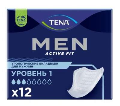 Купить tena (тена) прокладки, men active fit уровень 1, 12 шт в Ваде