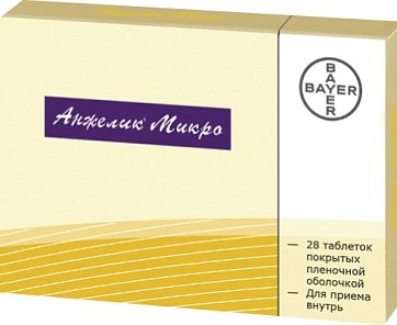 Анжелик микро, таблетки, покрытые пленочной оболочкой 0,25 мг+0,50мг, 28 шт