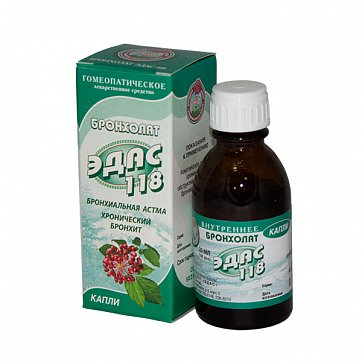 Эдас-118 Бронхолат (бр,астма), капли для приема внутрь гомеопатические, 25мл