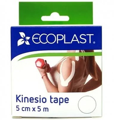 Купить ecoplast лента фиксирующая кензио тейп 5см х 5м белый в Ваде