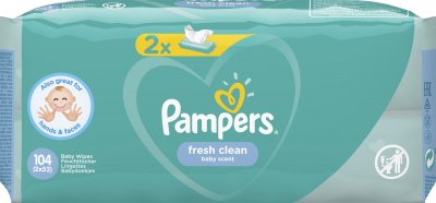Купить pampers baby fresh clean (памперс) салфетки влажные, 52шт (в комплекте 2 упаковки) в Ваде