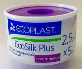 Купить ecoplast ecosilk plus медицинский фиксирующий текстильный 2,5см х 5м в Ваде