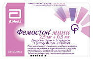Купить фемостон мини, таблетки, покрытые пленочной оболочкой 2,5мг+0,5мг, 84 шт в Ваде