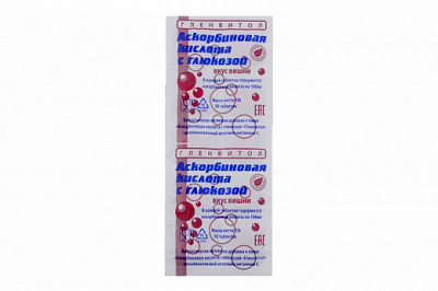 Купить аскорбиновая кислота с глюкозой гленвитол таблетки со вкусом вишни 1г, 10 шт (стрип) бад в Ваде