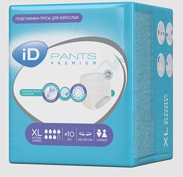 Айди (iD) Pants Premium Подгузники-трусы для взрослых размер XL 10шт