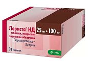 Купить лориста нд, таблетки, покрытые оболочкой 25мг+100мг, 90 шт в Ваде