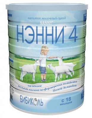 Купить нэнни 4 смесь на основе натурального козьего молока с пребиотиками с 18 месяцев, 800г в Ваде