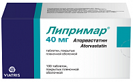 Купить липримар, таблетки покрытые пленочной оболочкой 40 мг, 100 шт в Ваде