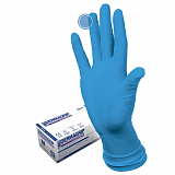 Перчатки Dermagrip High Risk Powder Free, сверхпрочные синие, размер L, 50 шт