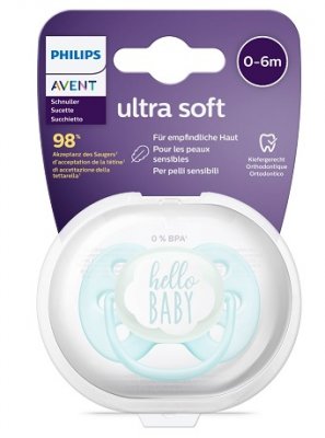 Купить avent (авент) пустышка силиконовая ultra soft для мальчиков 0-6 месяцев 1 шт (scf522/01) в Ваде