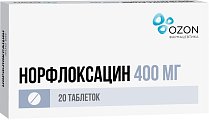 Купить норфлоксацин, таблетки, покрытые пленочной оболочкой 400мг, 20 шт в Ваде