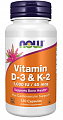 Купить now foods (нау фудс) витамин д3 1000 ме и к2 45мкг, капсулы 120шт бад в Ваде