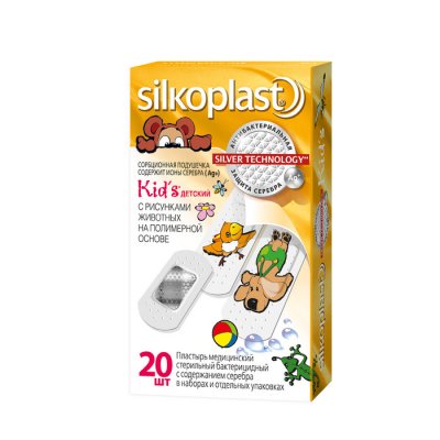 Купить силкопласт (silkoplast) kid's пластырь стерильный бактерицидный гипоаллергенный, 20 шт в Ваде