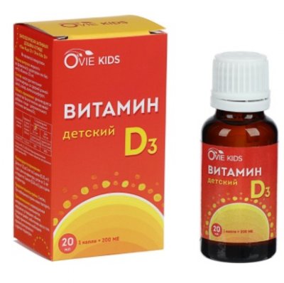 Купить ovie kids (ови кидс) витамин д3, раствор для приема внутрь, флакон 20мл бад в Ваде