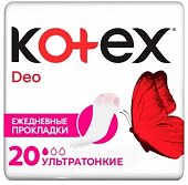 Купить kotex deo (котекс) прокладки ежедневные ультратонкие 20 шт в Ваде
