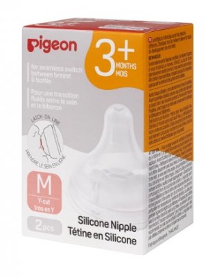Купить pigeon softouch peristaltic plus (пиджен) соска силиконовая для бутылочки с 3 месяцев, размер m 3 шт в Ваде