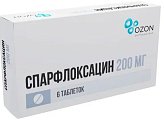 Купить спарфлоксацин, таблетки покрытые пленочной оболочкой 200мг, 6 шт в Ваде