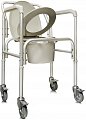 Кресло-туалет алюминевое со спинкой, с колесами AMCB6809