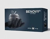 Купить перчатки benovy смотровые нитриловые нестерильные неопудрен текстурир с однократной хлорацией размер m 50 пар, черные в Ваде