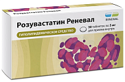 Купить розувастатин реневал, таблетки покрытые пленочной оболочкой 5мг 30шт в Ваде