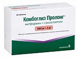 Купить комбоглиз пролонг, таблетки с модифицированным высвобождением, покрытые пленочной оболочкой 1000 мг+5 мг, 28 шт в Ваде