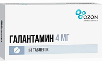 Купить галантамин, таблетки, покрытые пленочной оболочкой 4мг, 14 шт в Ваде