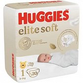 Купить huggies (хаггис) подгузники elitesoft 1, 3-5кг 20 шт в Ваде