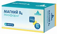 Купить магний в6-миофарм, таблетки 750мг, 60 шт бад в Ваде