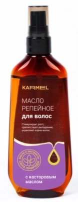 Купить karmel (кармель) масло для волос репейное с касторовым маслом, 100мл в Ваде