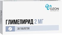 Купить глимепирид-озон, таблетки 2мг, 30 шт в Ваде