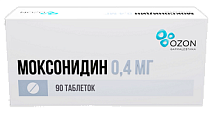 Купить моксонидин, таблетки покрытые пленочной оболочкой 0,4мг, 90 шт в Ваде