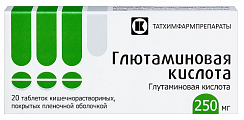 Купить глутаминовая кислота, таблетки, покрытые оболочкой 250мг, 20 шт в Ваде