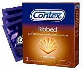 Купить contex (контекс) презервативы ribbed с ребрышками 3шт в Ваде