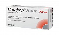 Купить сиофор лонг, таблетки с пролонгированным высвобождением 750 мг, 60 шт в Ваде