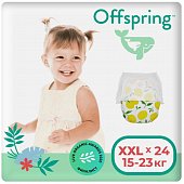 Купить offspring (оффспринг) подгузники-трусики детские размер xxl, 15-23 кг 24 шт лимоны в Ваде