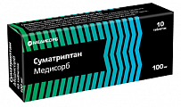 Купить суматриптан медисорб, таблетки покрытые пленочной оболочкой 100мг 10шт в Ваде
