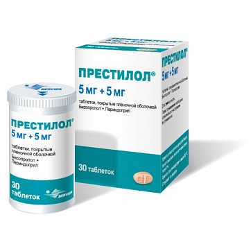 Престилол, таблетки, покрытые пленочной оболочкой 5мг+5мг, 30 шт